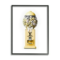 Stupell Industries Yellow Gumball Machine Beauty & Fashion Painting Black Framed Art Print Wall Art, 11 x 14
