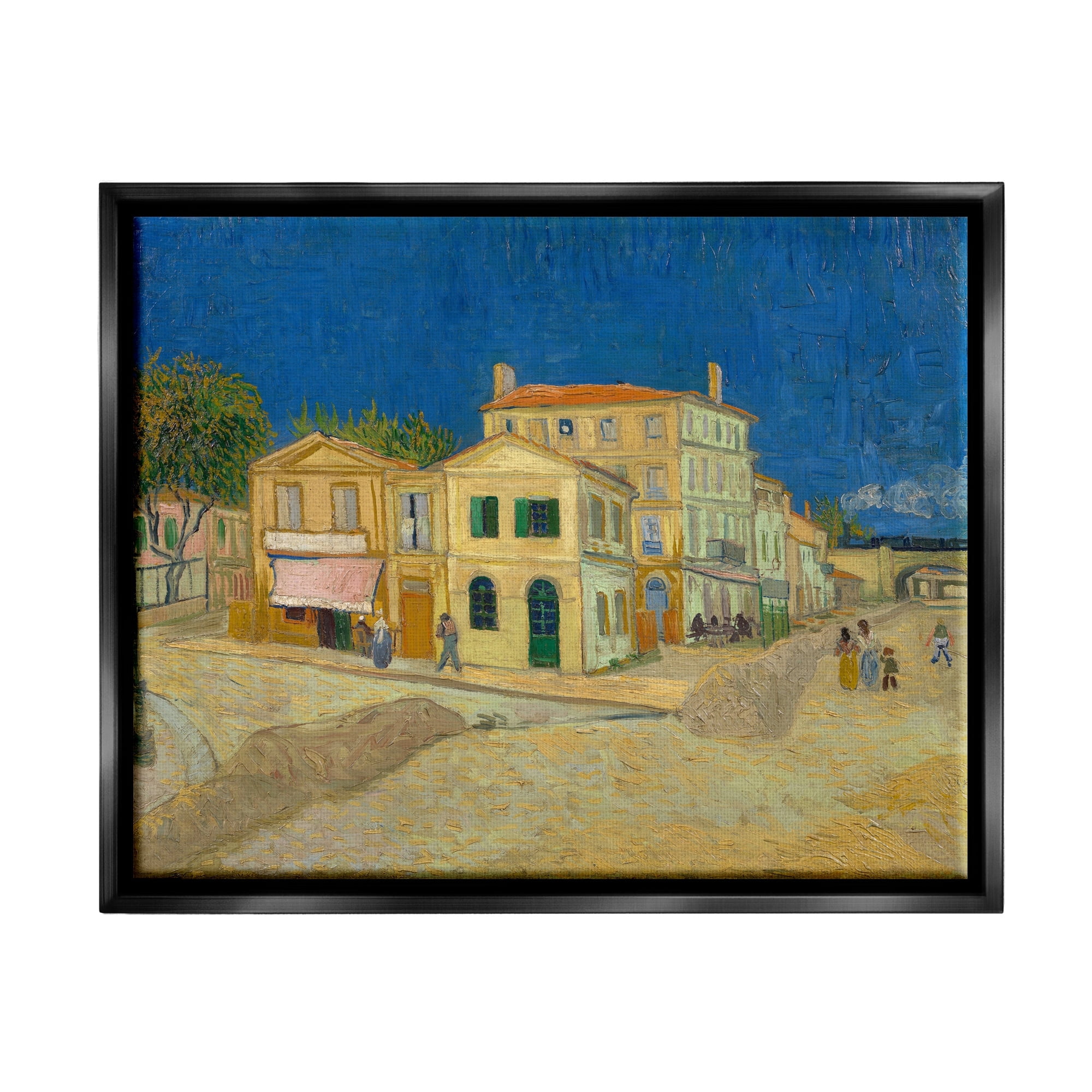 Stupell Industries The Yellow House Vinvent van Gogh Classic Painting Painting Jet Black Floating Framed Canvas Print Wall Art, Design by one1000paintings