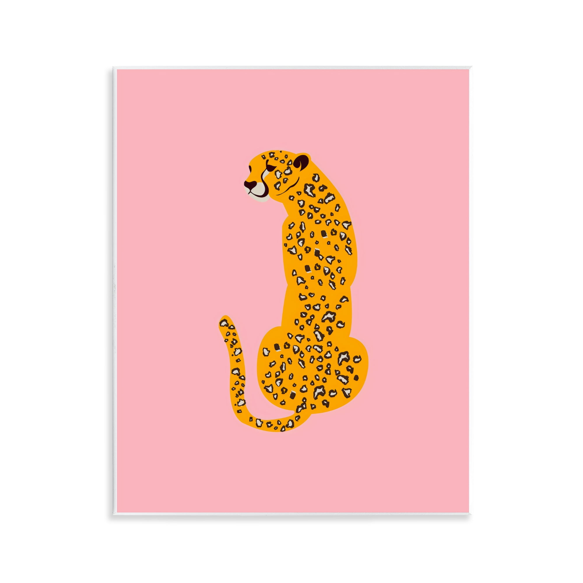 Stupell Industries Yellow Jaguar on Pink Wall Plaque Art, design by Creative Studio