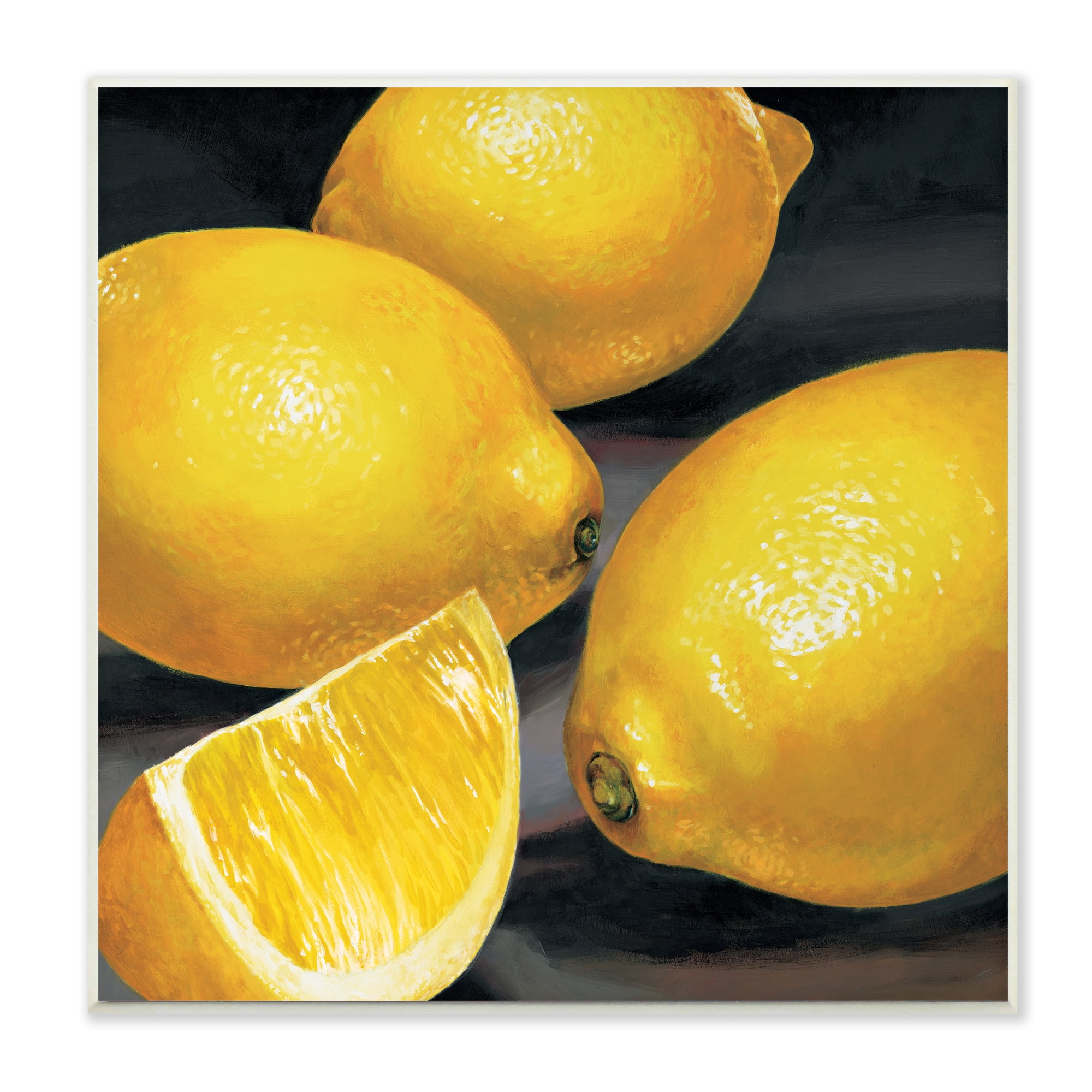 Stupell Industries Yellow Lemons and Fruit Wedge Hyperrealism Painting Wall Plaque by Stefania Mottinelli