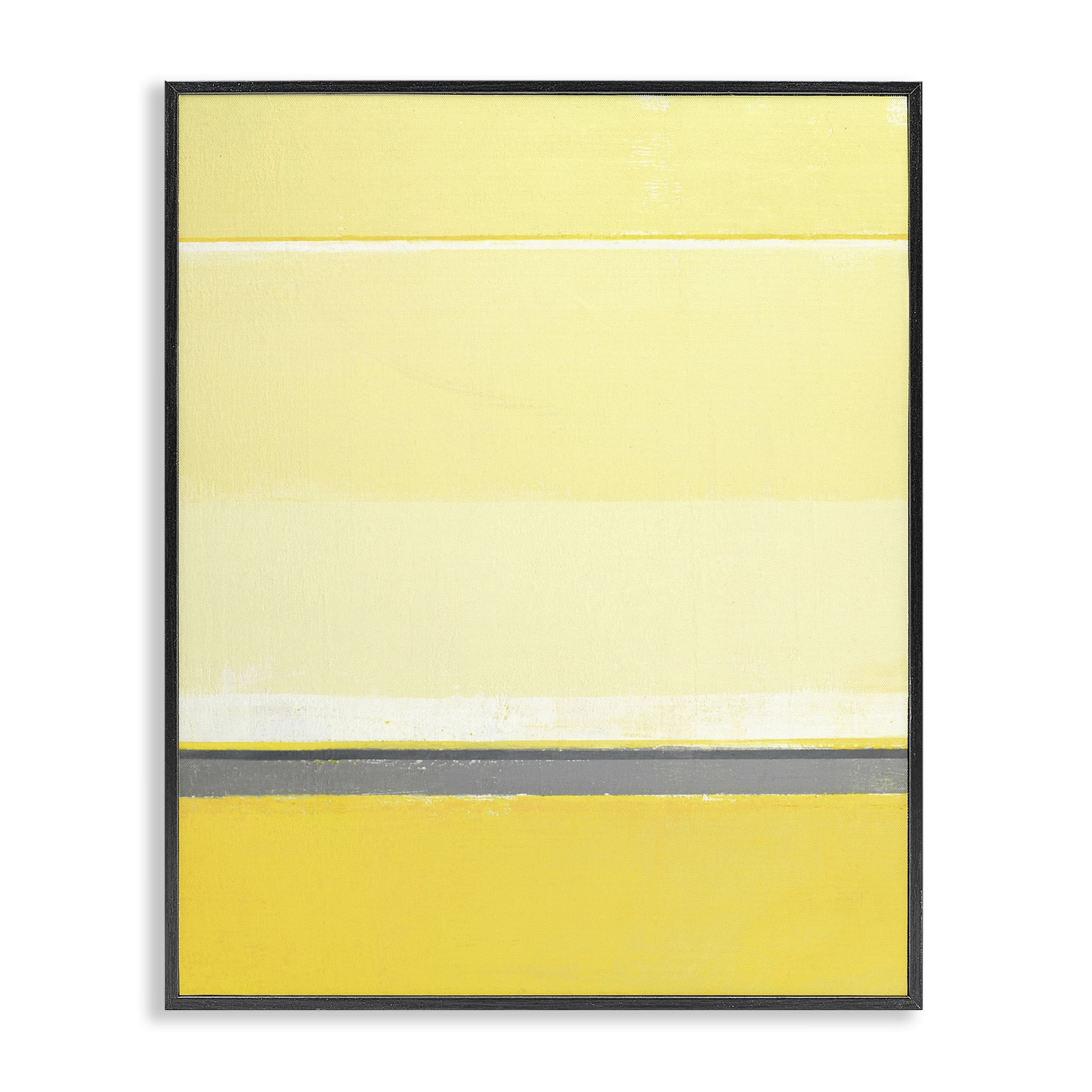 Stupell Industries Yellow Minimal Abstract Abstract Painting Black Framed Art Print Wall Art, 16 x 20