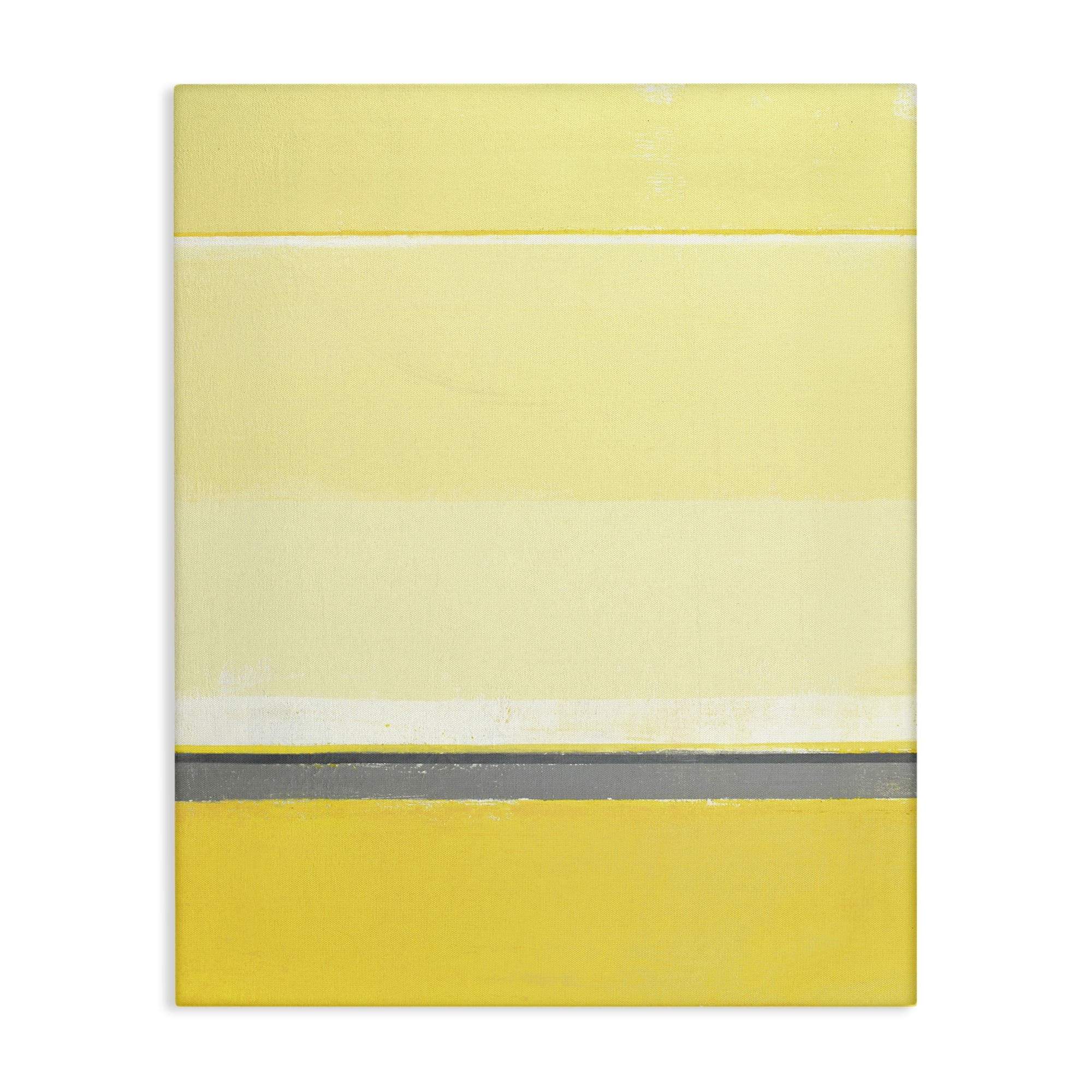 Stupell Industries Yellow Minimal Abstract Abstract Painting Gallery Wrapped Canvas Art Print Wall Art, 24 x 30
