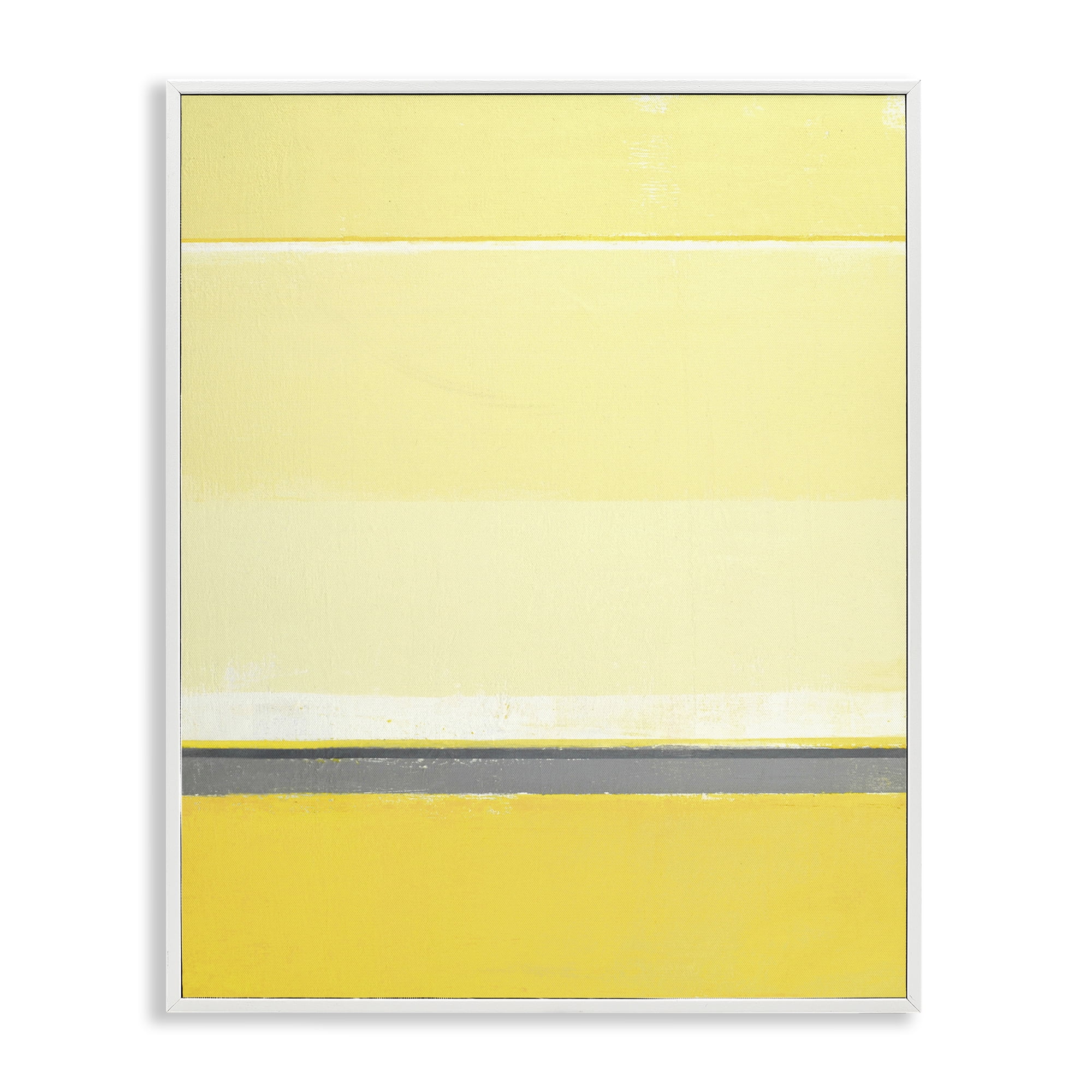 Stupell Industries Yellow Minimal Abstract Abstract Painting White Framed Art Print Wall Art, 24 x 30
