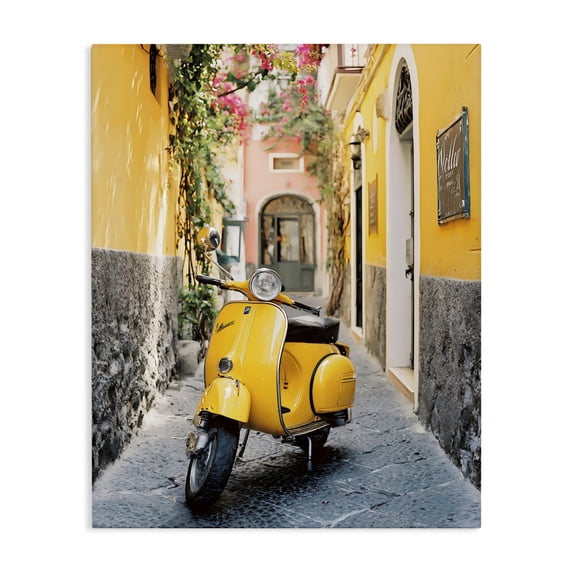Stupell Industries Eclectic Yellow Moped in Alley Canvas Art, 16 x 20, by Franklyn Gregory