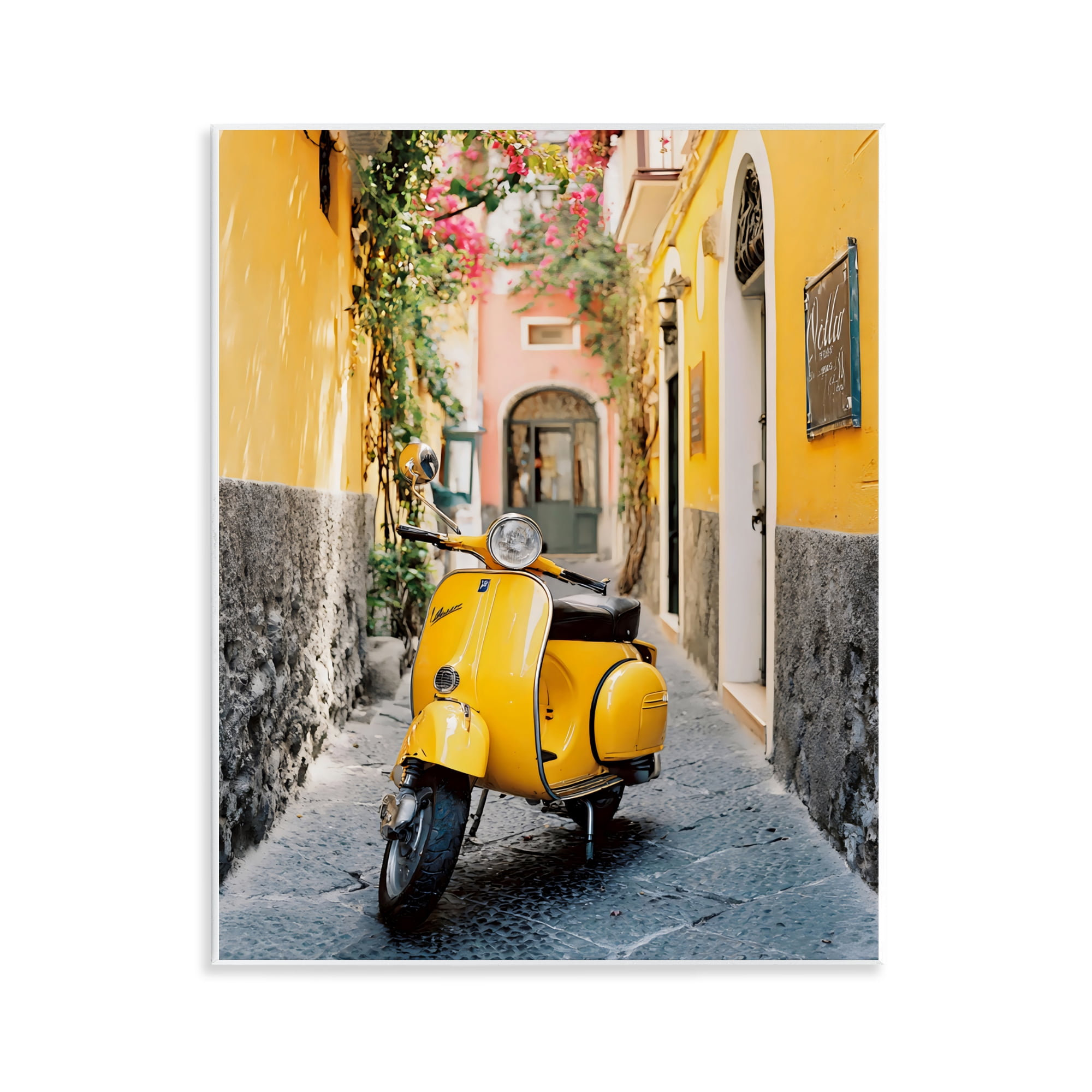 Stupell Industries Yellow Moped in Alley Wall Plaque Art, design by Franklyn Gregory