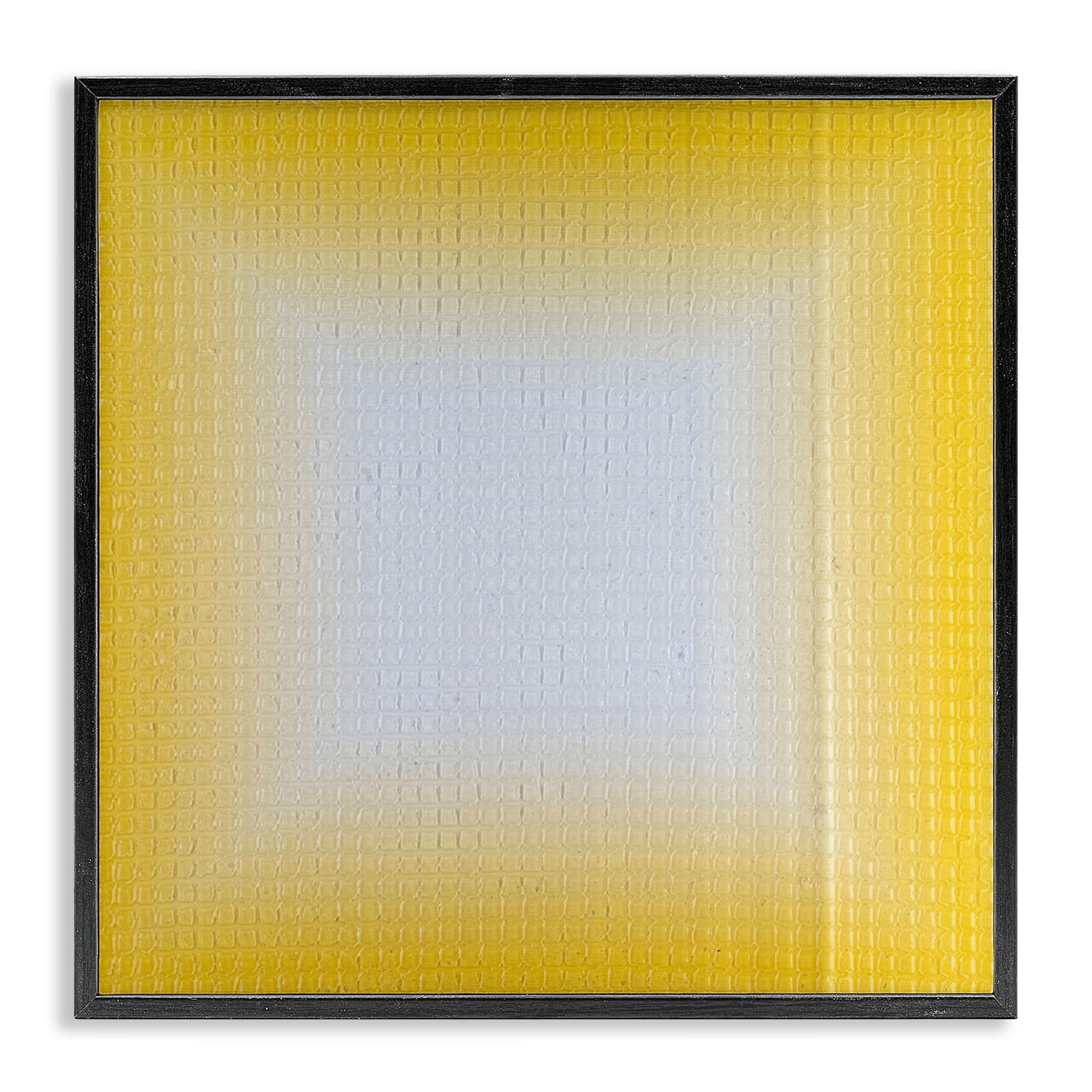 Stupell Industries Yellow Ombre Fade Abstract Painting Black Framed Art Print Wall Art, 12 x 12