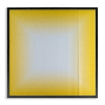Stupell Industries Yellow Ombre Fade Abstract Painting Black Framed Art Print Wall Art, 12 x 12