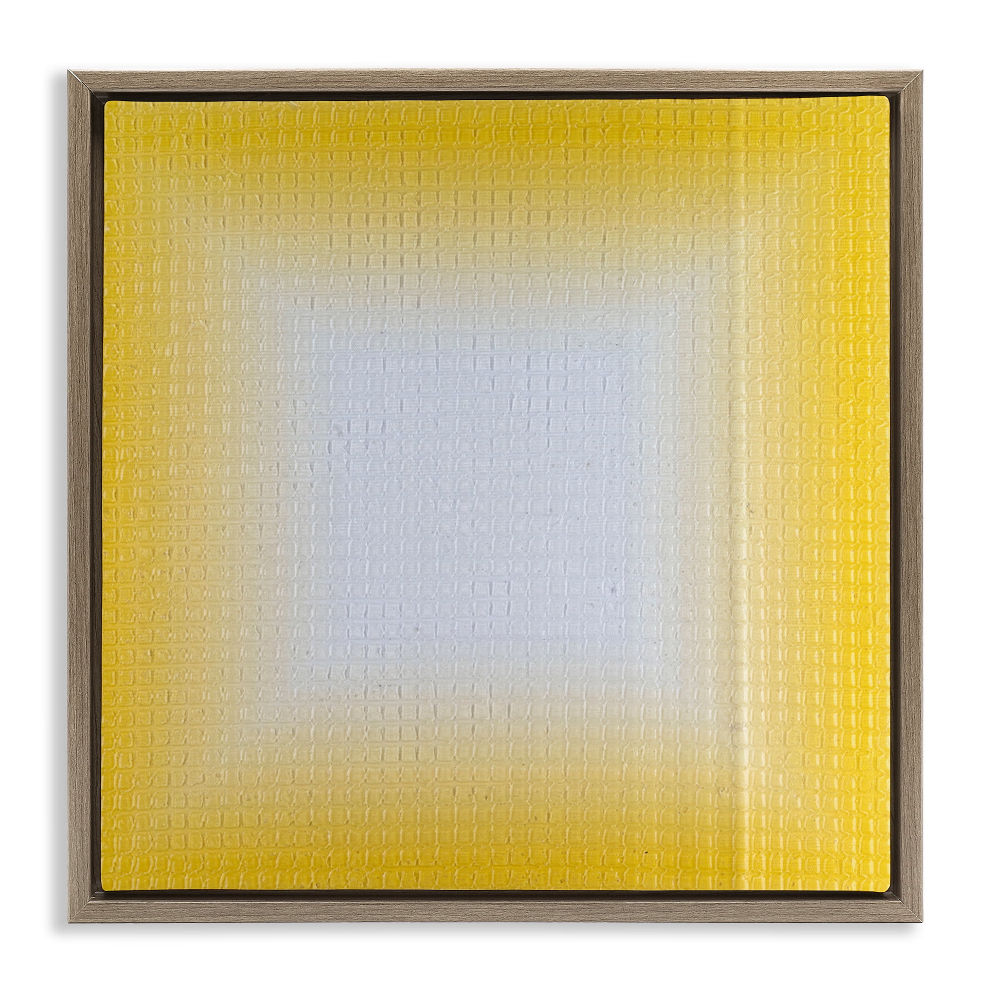Stupell Industries Yellow Ombre Fade Abstract Painting Brown Floater Framed Canvas Art Print Wall Art, 18 x 18