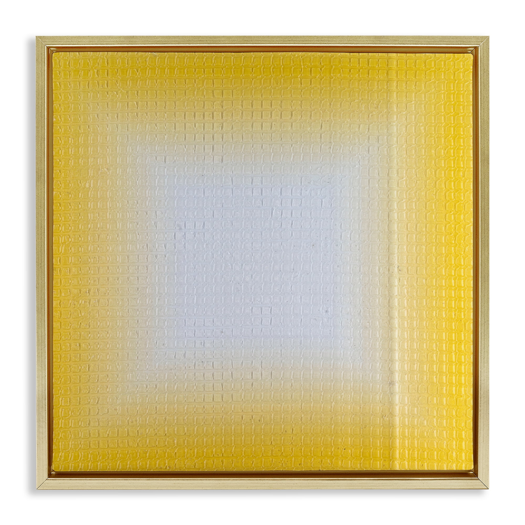 Stupell Industries Yellow Ombre Fade Abstract Painting Gold Floater Framed Canvas Art Print Wall Art, 25 x 25