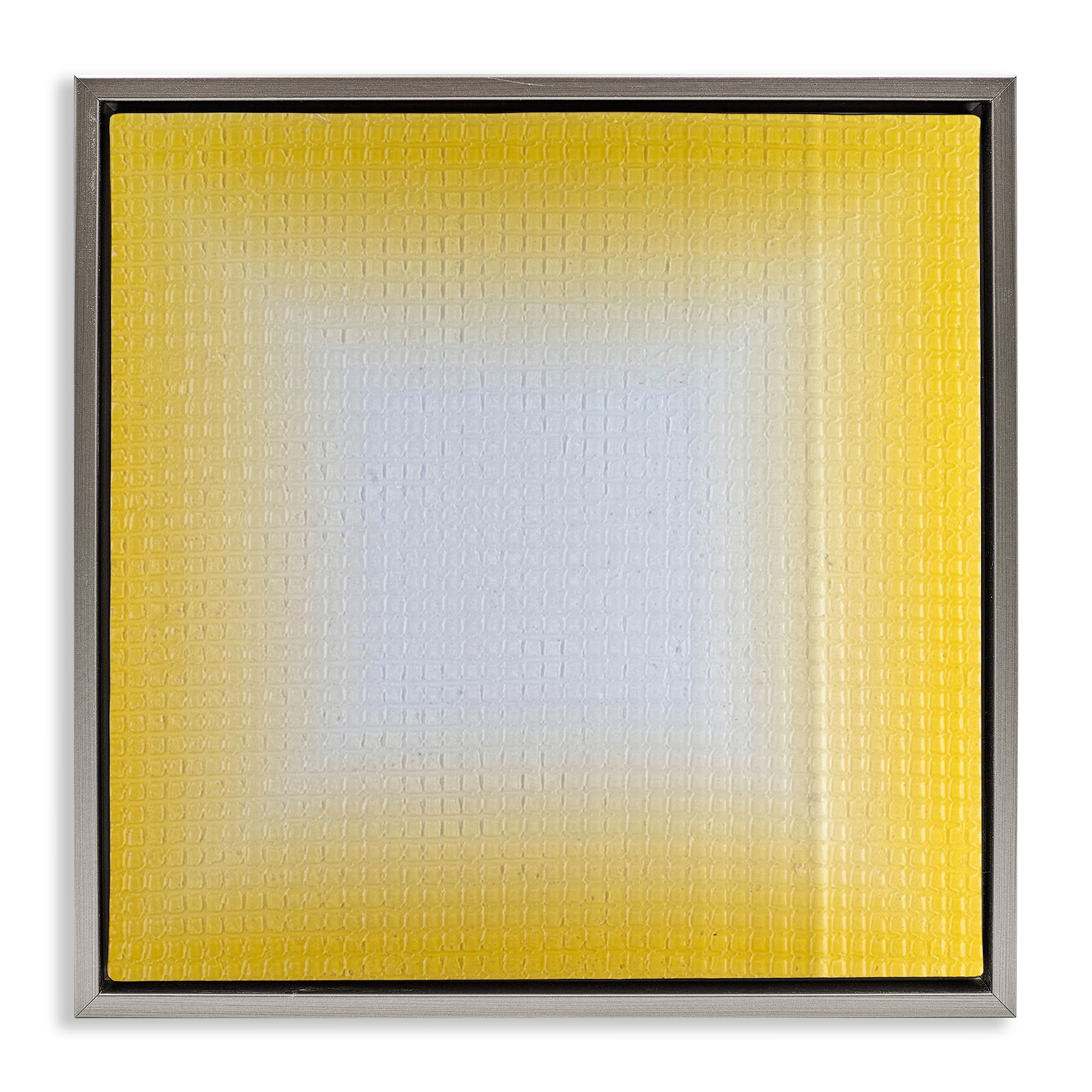 Stupell Industries Yellow Ombre Fade Abstract Painting Gray Floater Framed Canvas Art Print Wall Art, 18 x 18