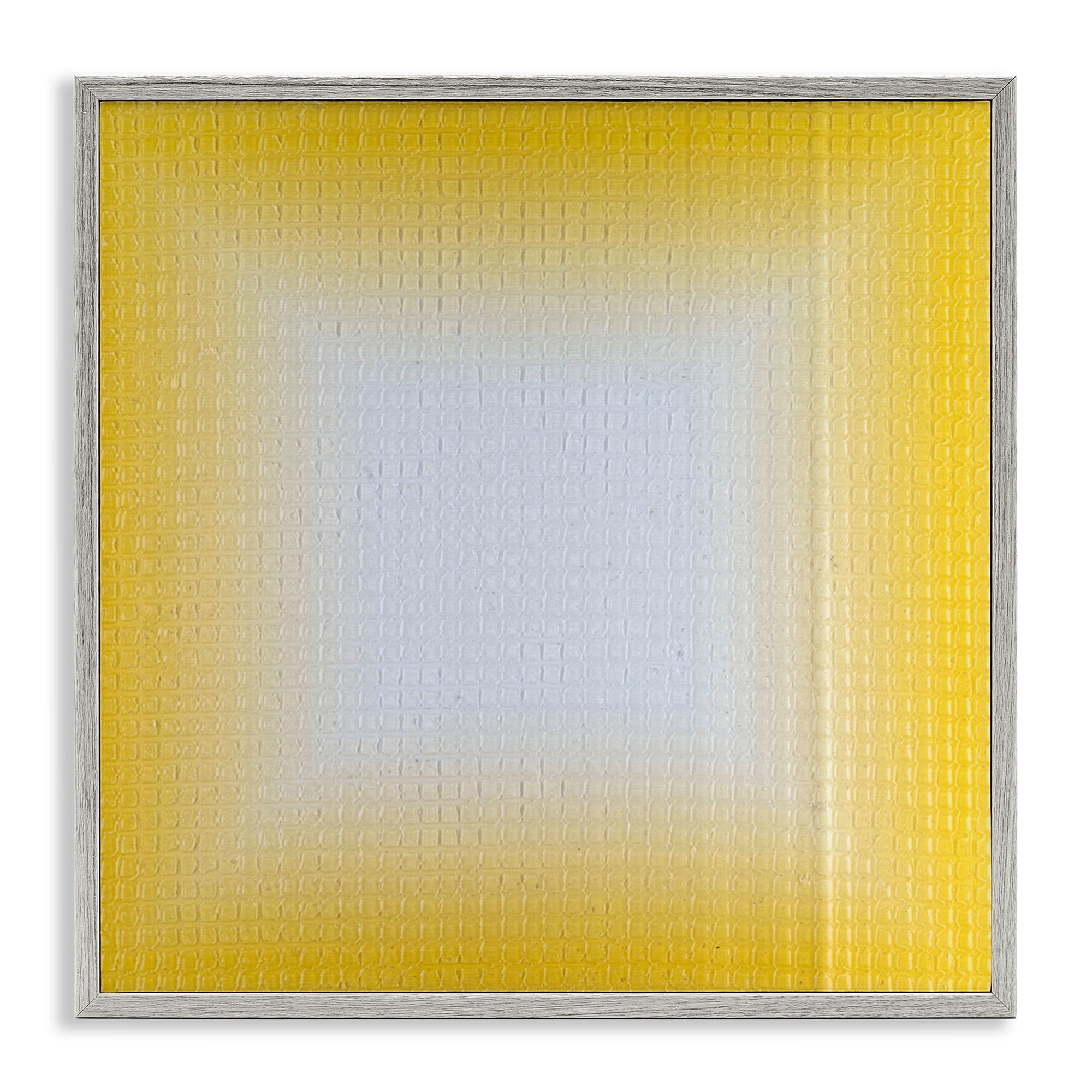Stupell Industries Yellow Ombre Fade Abstract Painting Gray Framed Art Print Wall Art, 12 x 12