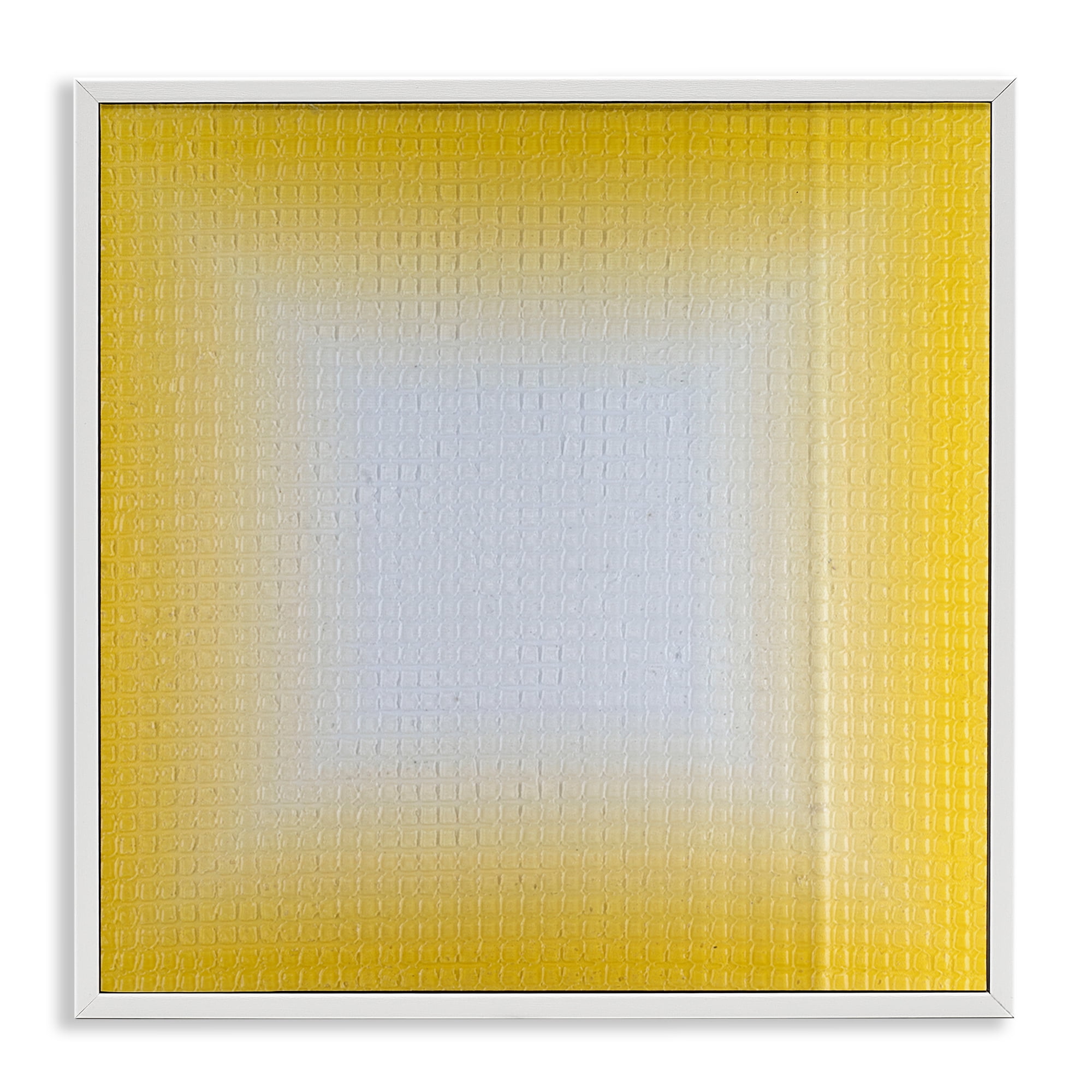 Stupell Industries Yellow Ombre Fade Abstract Painting White Framed Art Print Wall Art, 17 x 17