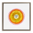 thumbnail image 1 of Stupell Industries Eclectic Yellow & Orange Smiling Sun Brown Floating Frame Canvas Art, 25 x 25, by Katherine Herrell Studio, 1 of 8