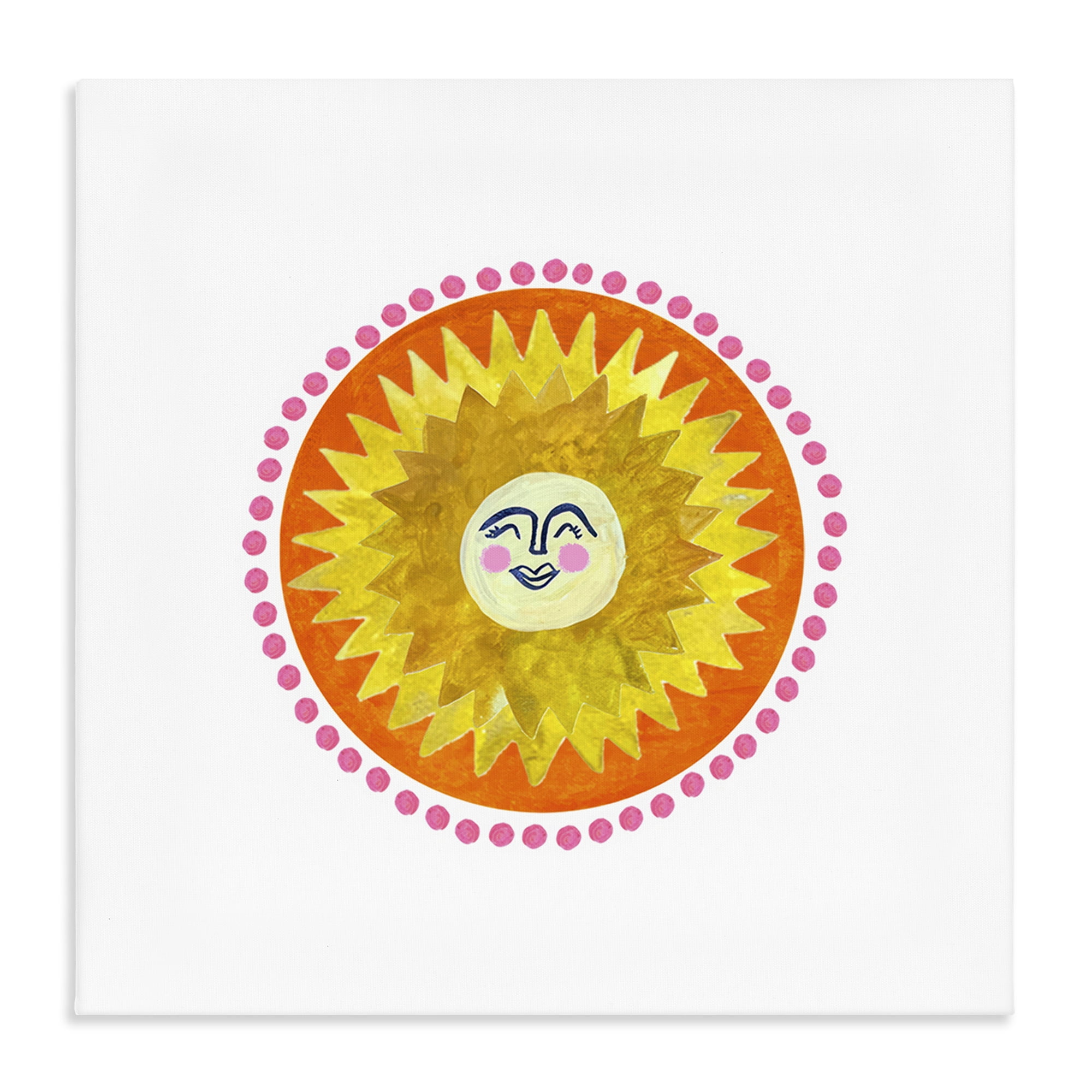 Stupell Industries Yellow & Orange Smiling Sun Canvas Wall Art, design by Katherine Herrell Studio