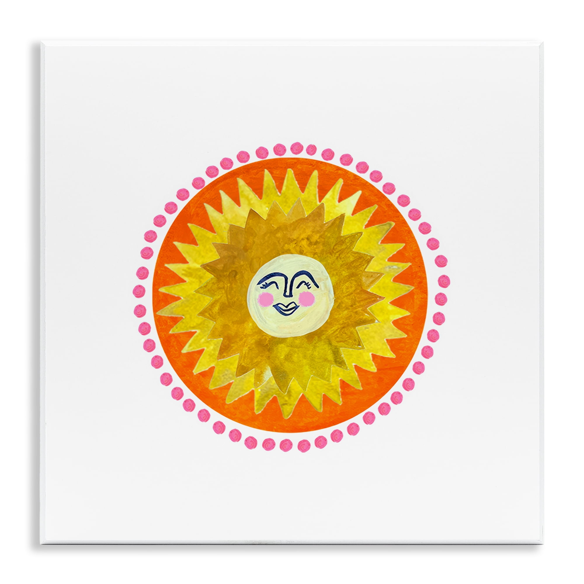 Stupell Industries Yellow & Orange Smiling Sun Wall Plaque Art, design by Katherine Herrell Studio