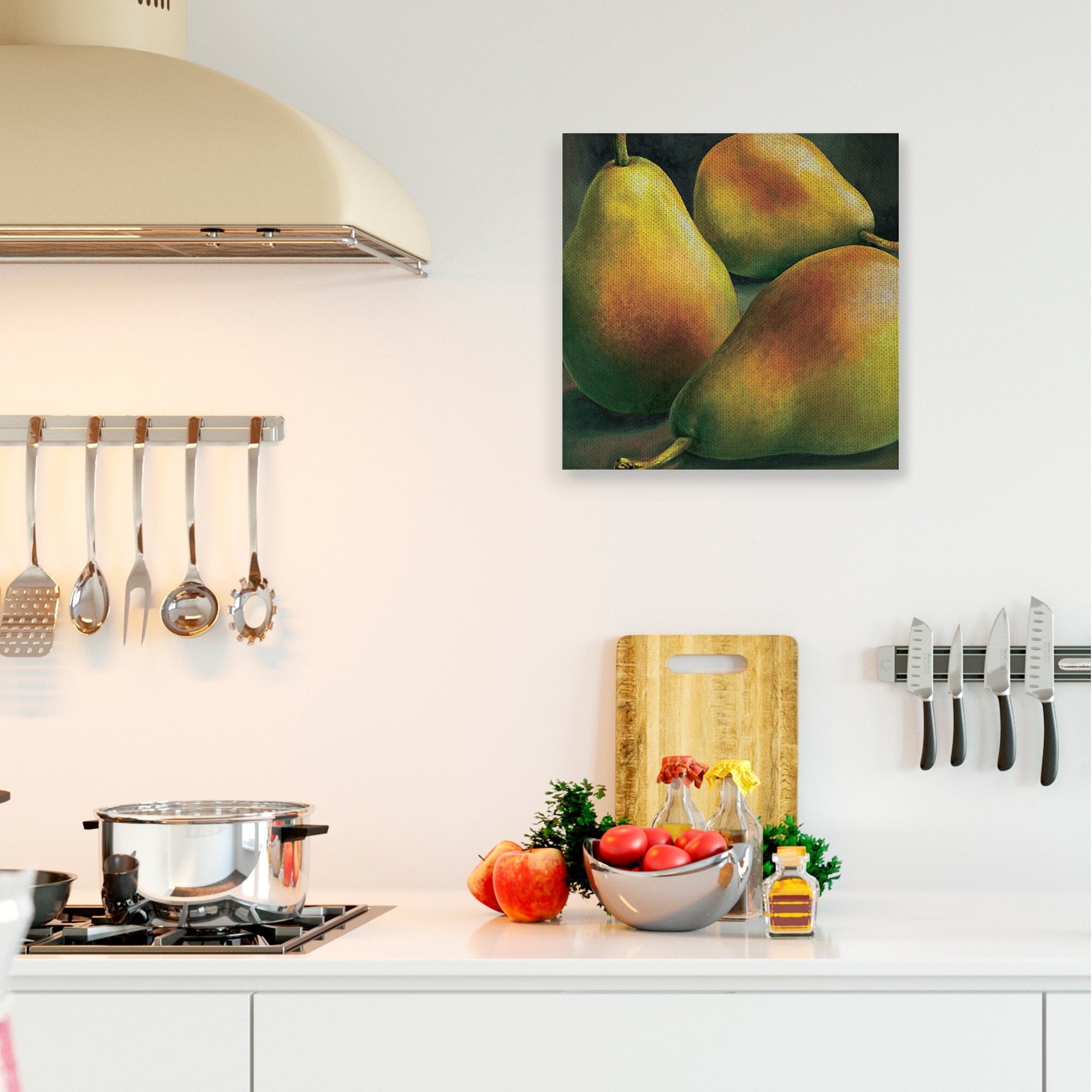 Stupell Industries Yellow Pear Red Blush Fruit Realistic Painting Canvas Wall Art by Stefania Mottinelli