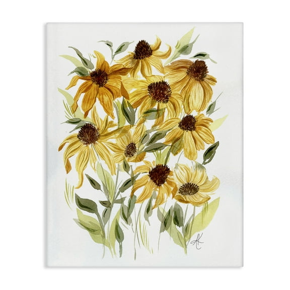 Stupell Industries Yellow Rudbeckia Florals Botanical & Floral Painting Gallery Wrapped Canvas Art Print Wall Art, 16 x 20