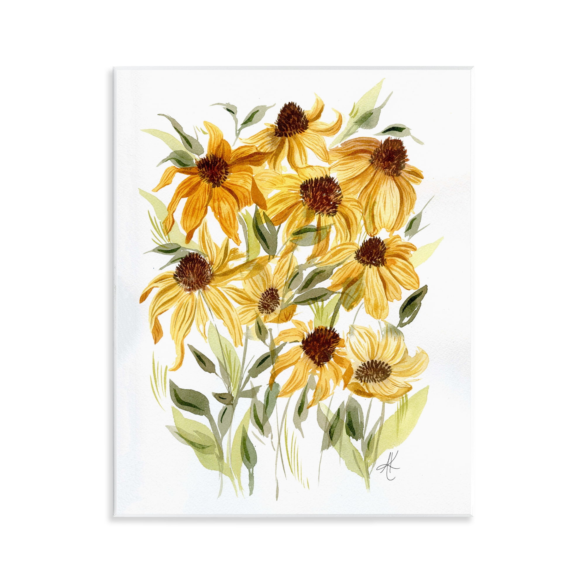 Stupell Industries Yellow Rudbeckia Florals Botanical & Floral Painting Unframed Art Print Wall Art, 11 x 14