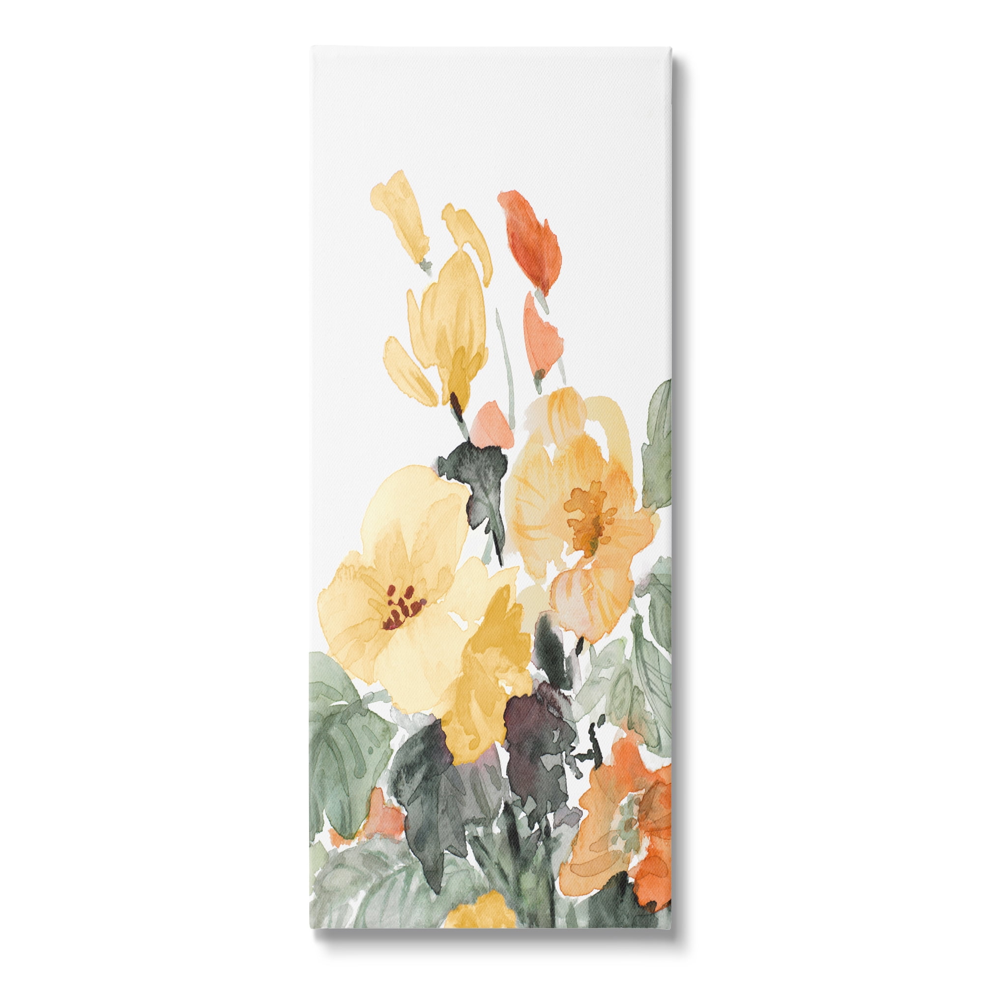Stupell Industries Yellow Spring Blooms Botanical & Floral Painting Gallery Wrapped Canvas Print Wall Art, 10 x 24
