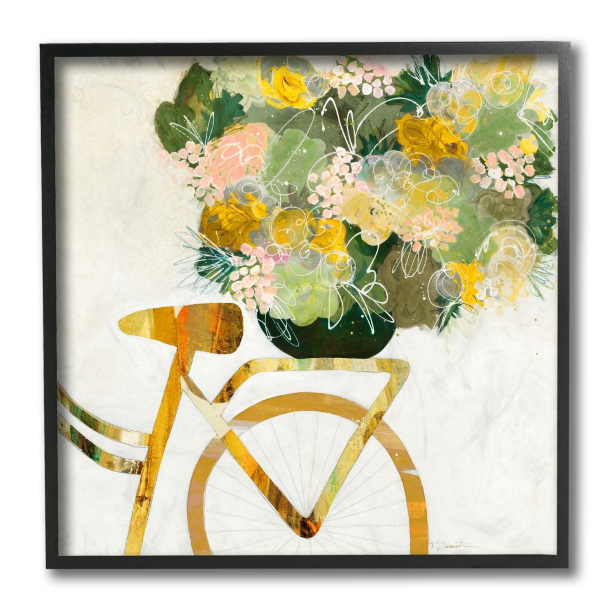 Stupell Industries Yellow Spring Floral Bouquet on Bicycle Rack Design by Ruth Fromstein