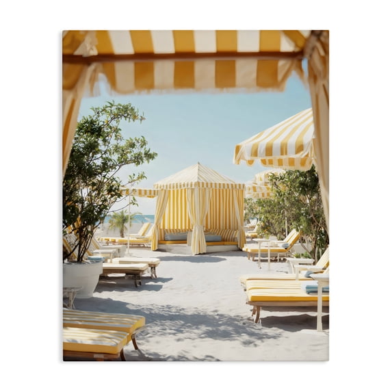 Stupell Industries Tropical Yellow Striped Beach Cabanas Canvas Art, 24 x 30, by Franklyn Gregory