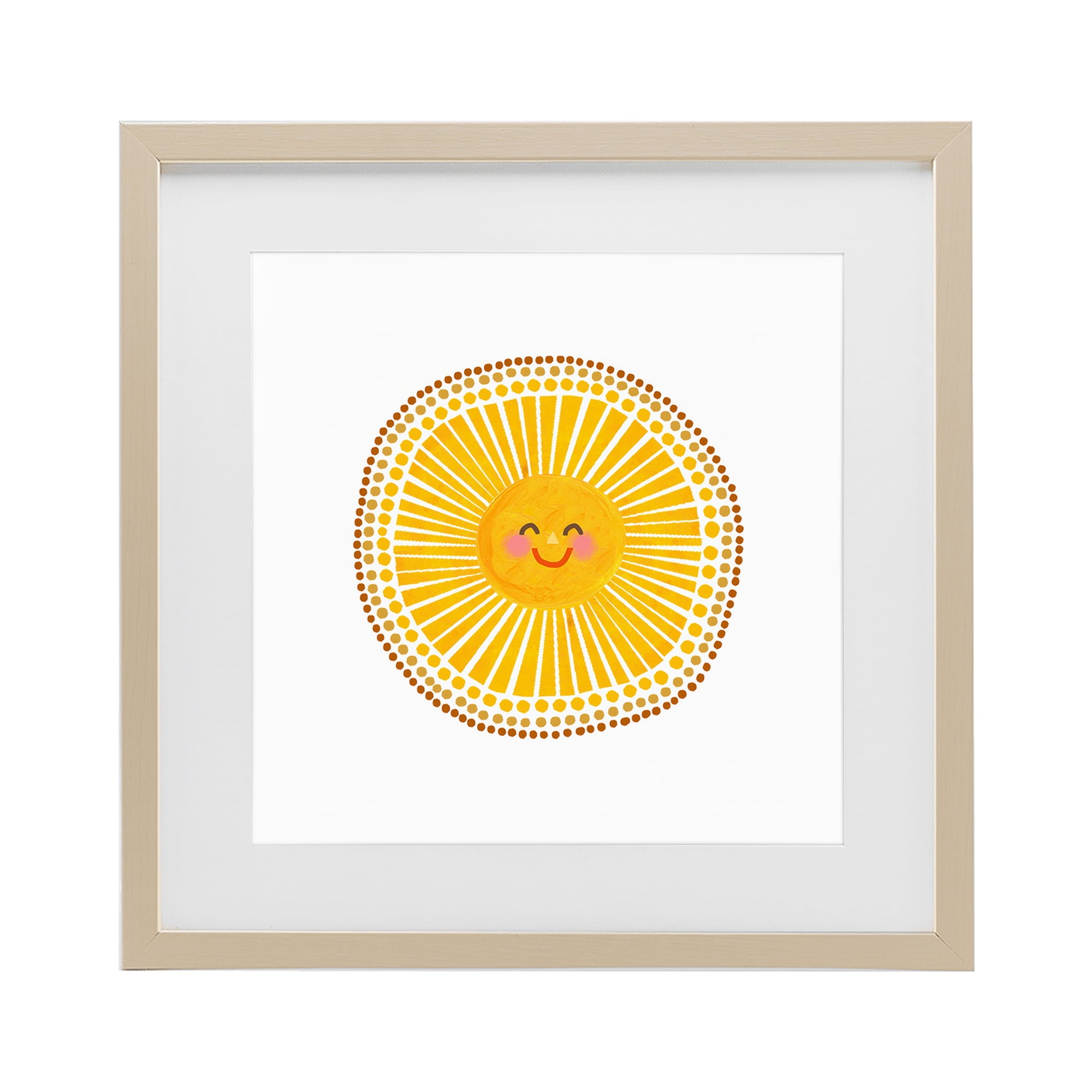 Stupell Industries Yellow Sun's Smile Birch Framed Print Under Glass, design by Katherine Herrell Studio
