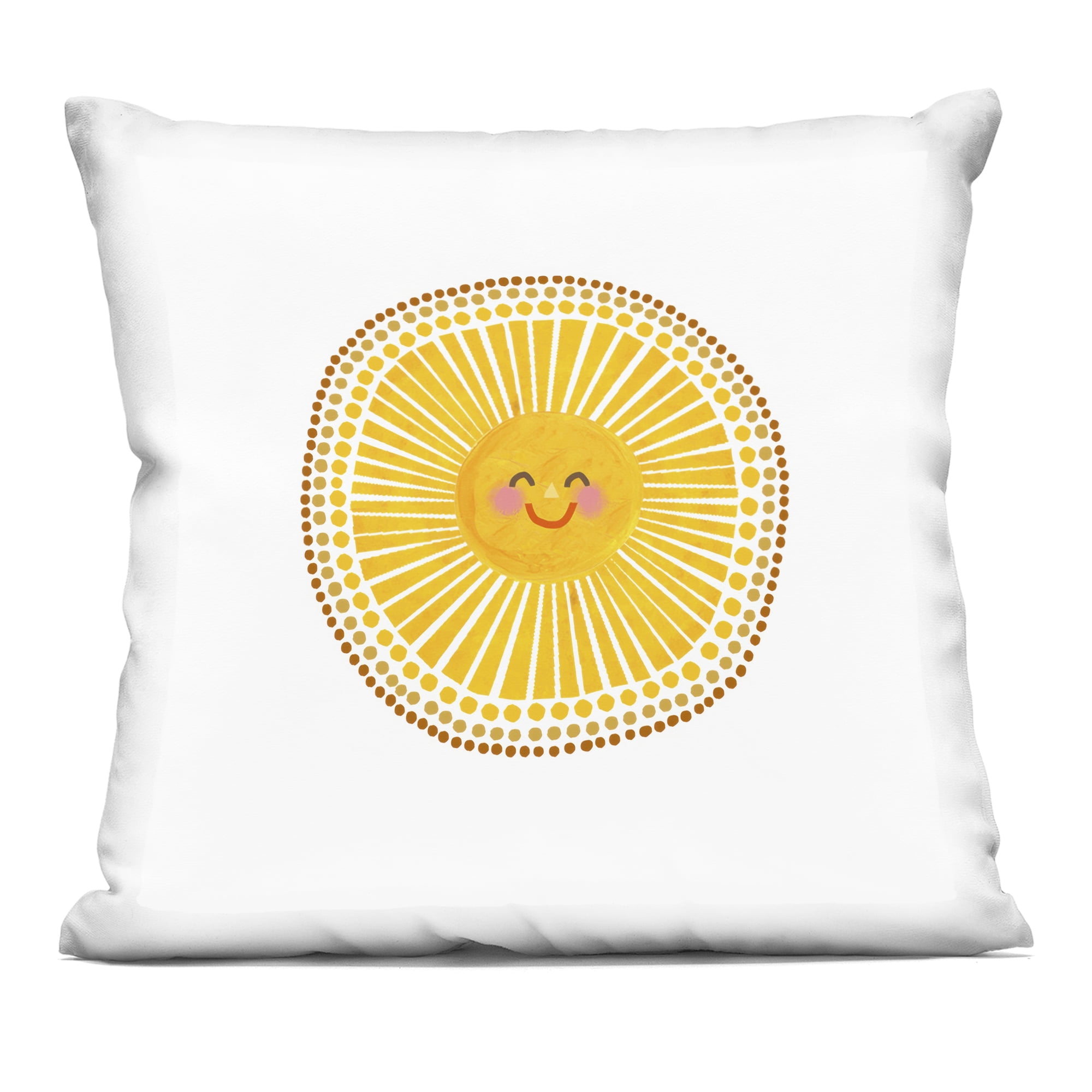 Stupell Industries Yellow Sun's Smile Decorative Printed Throw Pillow, design by Katherine Herrell Studio, 18 x 7 x 18