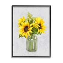 Stupell Industries Yellow Sunflower Blossoms Bouquet Blooming Country Petals Graphic Art Black Framed Art Print Wall Art, Design by Ziwei Li