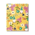 thumbnail image 1 of Stupell Industries Yellow Tartan Patterned Spring Gnomes Mushrooms Graphic Art Gallery Wrapped Canvas Print Wall Art, Design by Laura Konyndyk, 1 of 5