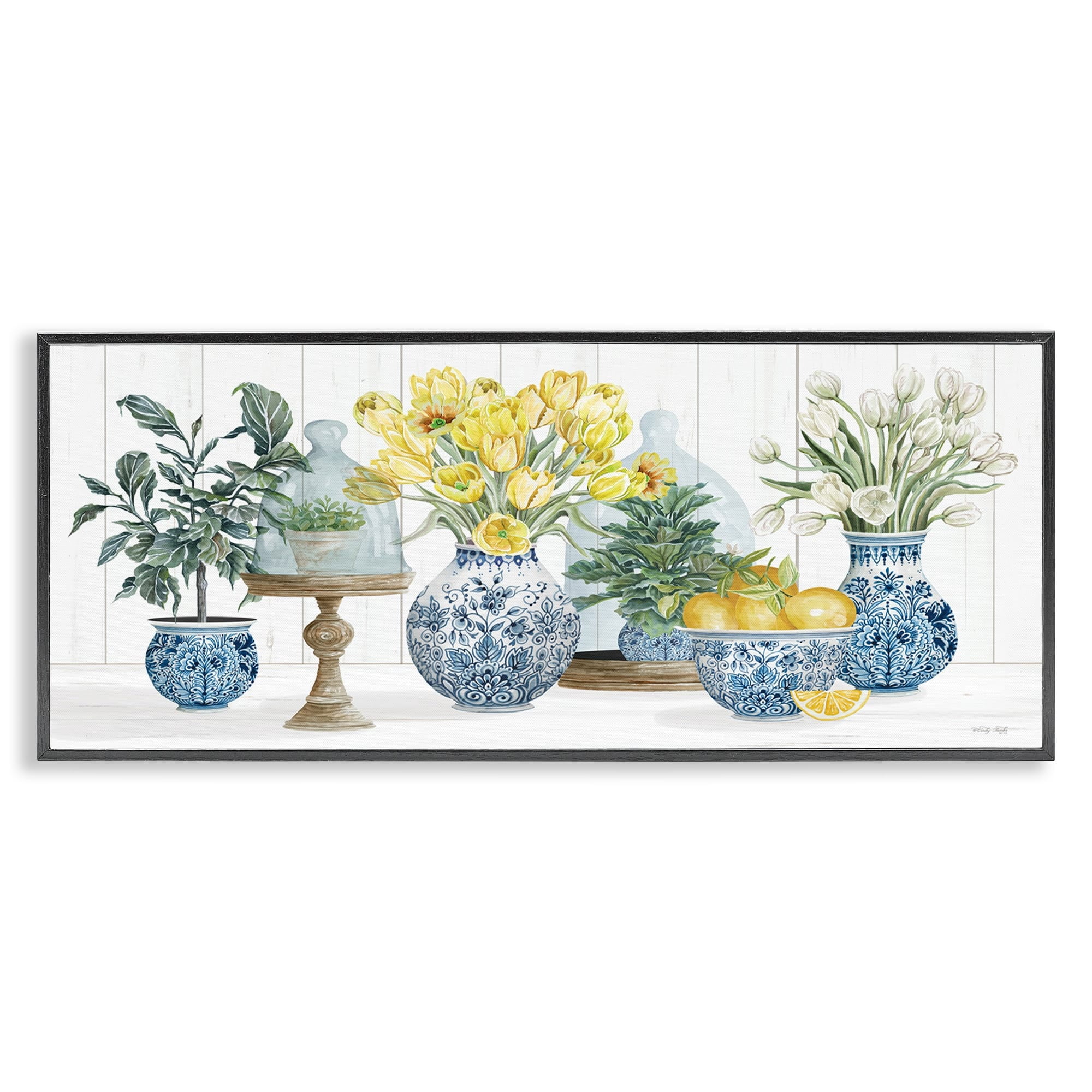 Stupell Industries Yellow Tulips Lemon Fruits Traditional Country Plant, 24 x 10, Design by Cindy Jacobs
