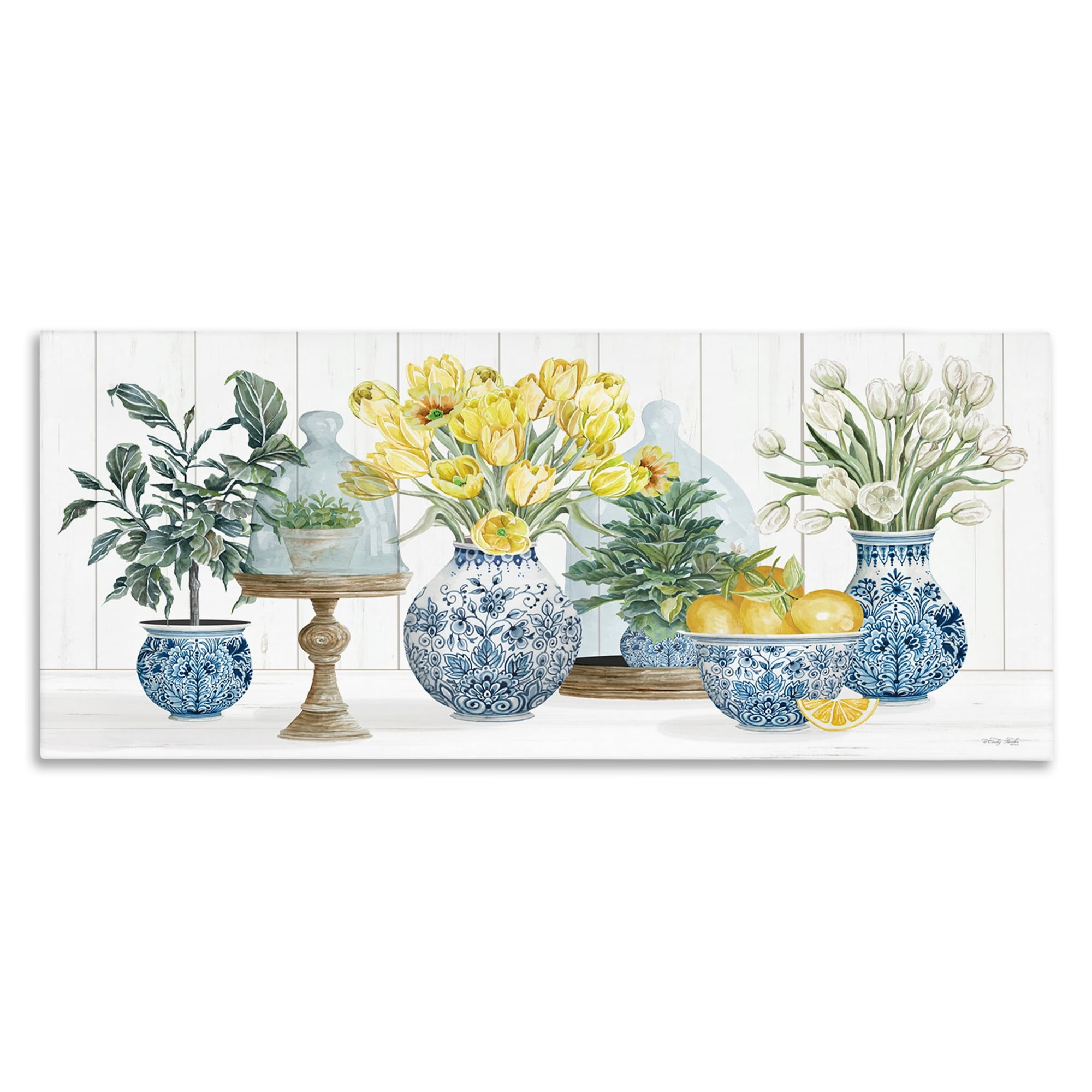 Stupell Industries Yellow Tulips Lemon Fruits Traditional Country Plant, 30 x 13, Design by Cindy Jacobs