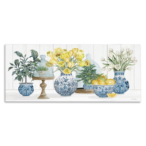 Stupell Industries Yellow Tulips Lemon Fruits Traditional Country Plant, 30 x 13, Design by Cindy Jacobs