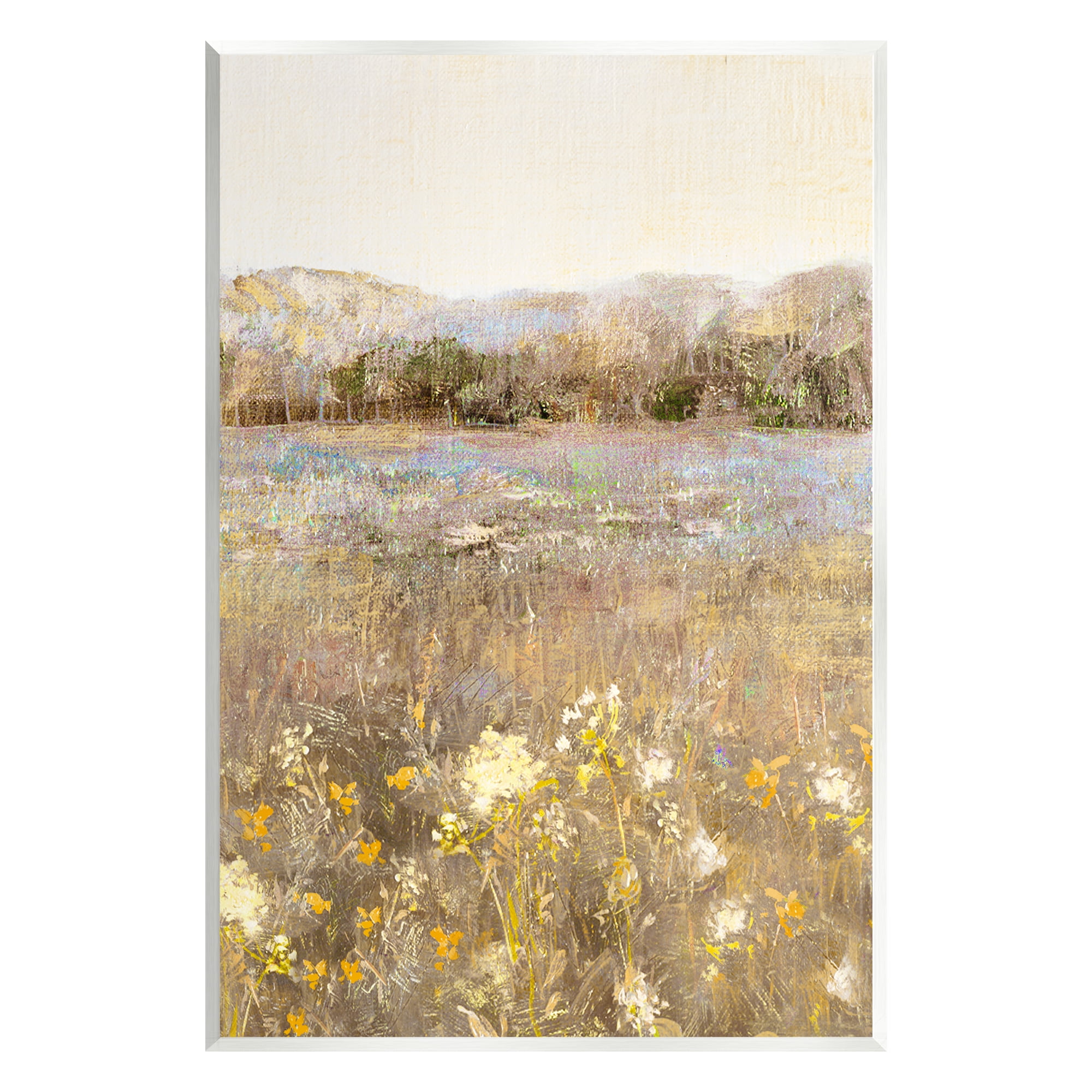 Stupell Industries Yellow Wildflower Blooms Landscape Landscape Painting Unframed Art Print Wall Art