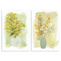 Stupell Industries Yellow Wildflowers in Bloom Floral & Botanical Painting Unframed Art Print Wall Art, 10 x 15, Set of 2