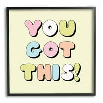 Stupell Industries Yellow You Got This Phrase Inspirational Painting Black Framed Art Print Wall Art