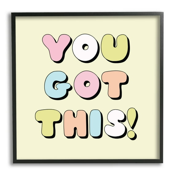 Stupell Industries Yellow You Got This Phrase Inspirational Painting Black Framed Art Print Wall Art