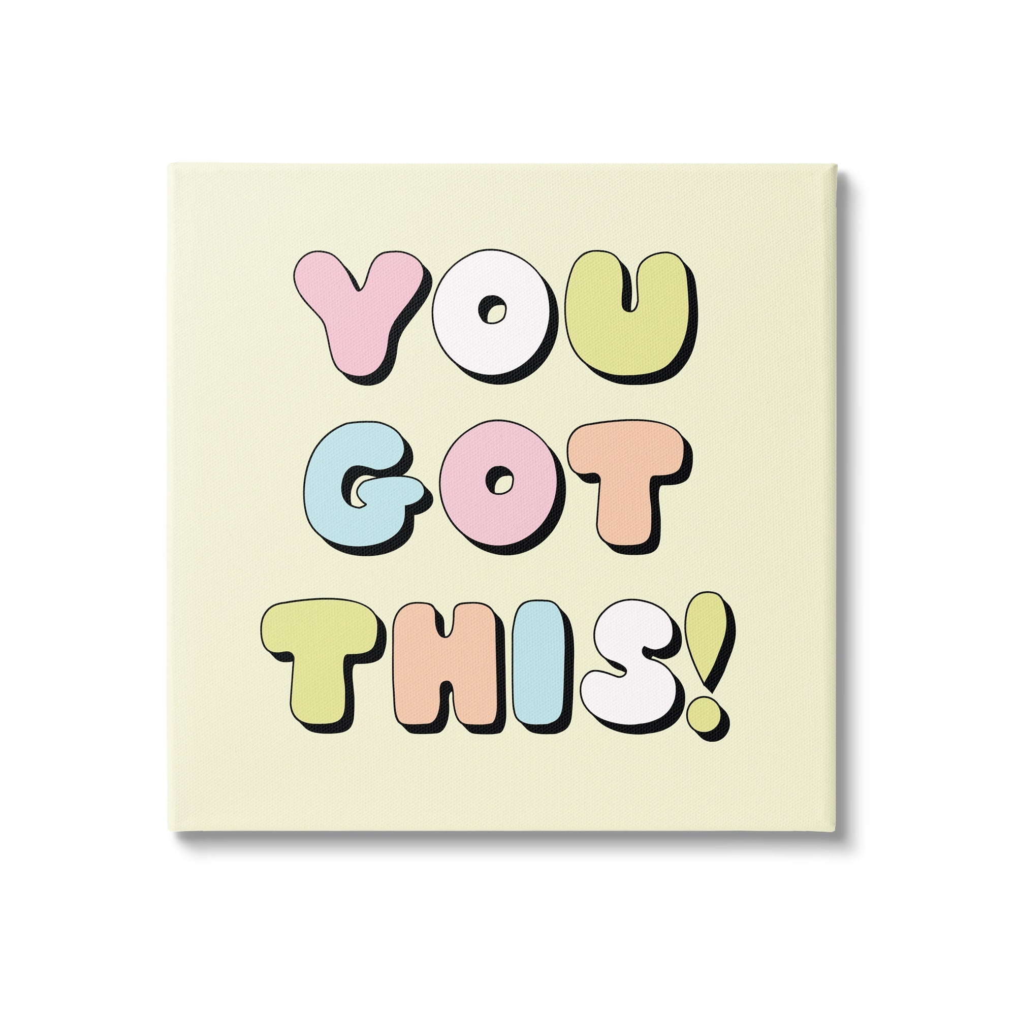 Yellow Canvas Motivational Quote Wall Art, 17" x 17"