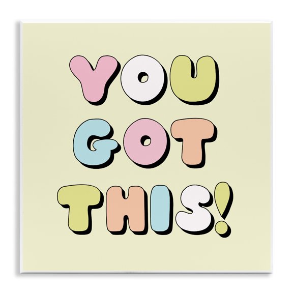 Stupell Industries Contemporary Yellow You Got This Phrase Wall Plaque Art, 12 x 12, by Lula Bijoux & co.