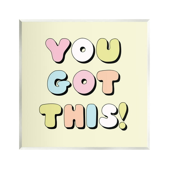 Stupell Industries Yellow You Got This Phrase Inspirational Painting Unframed Art Print Wall Art