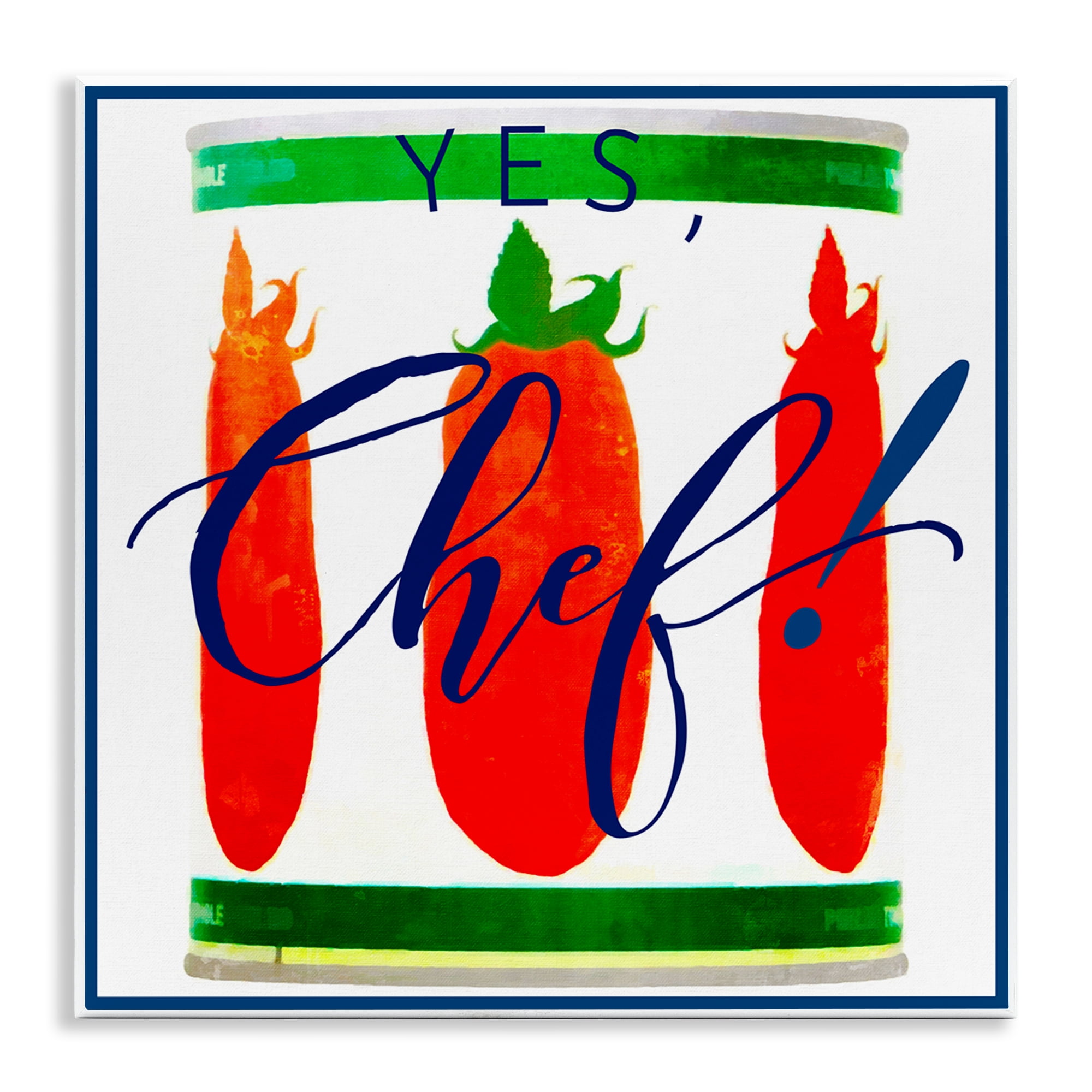 Stupell Industries Yes Chef Canned Goods Food & Beverage Painting Unframed Art Print Wall Art, 12 x 12