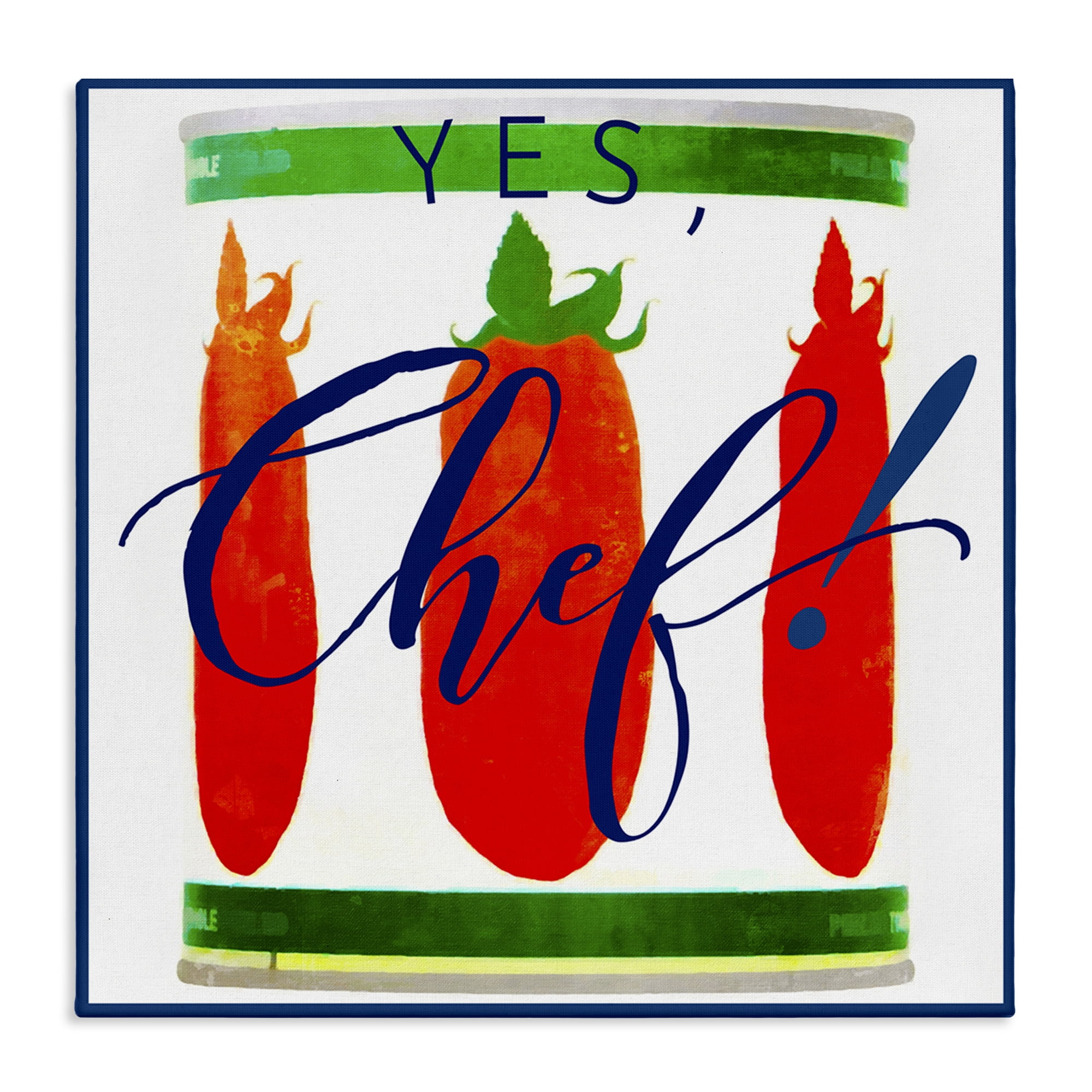 Stupell Industries Yes Chef Canned Goods Food & Beverage Painting Wrapped Canvas Art Print Wall Art, 17 x 17