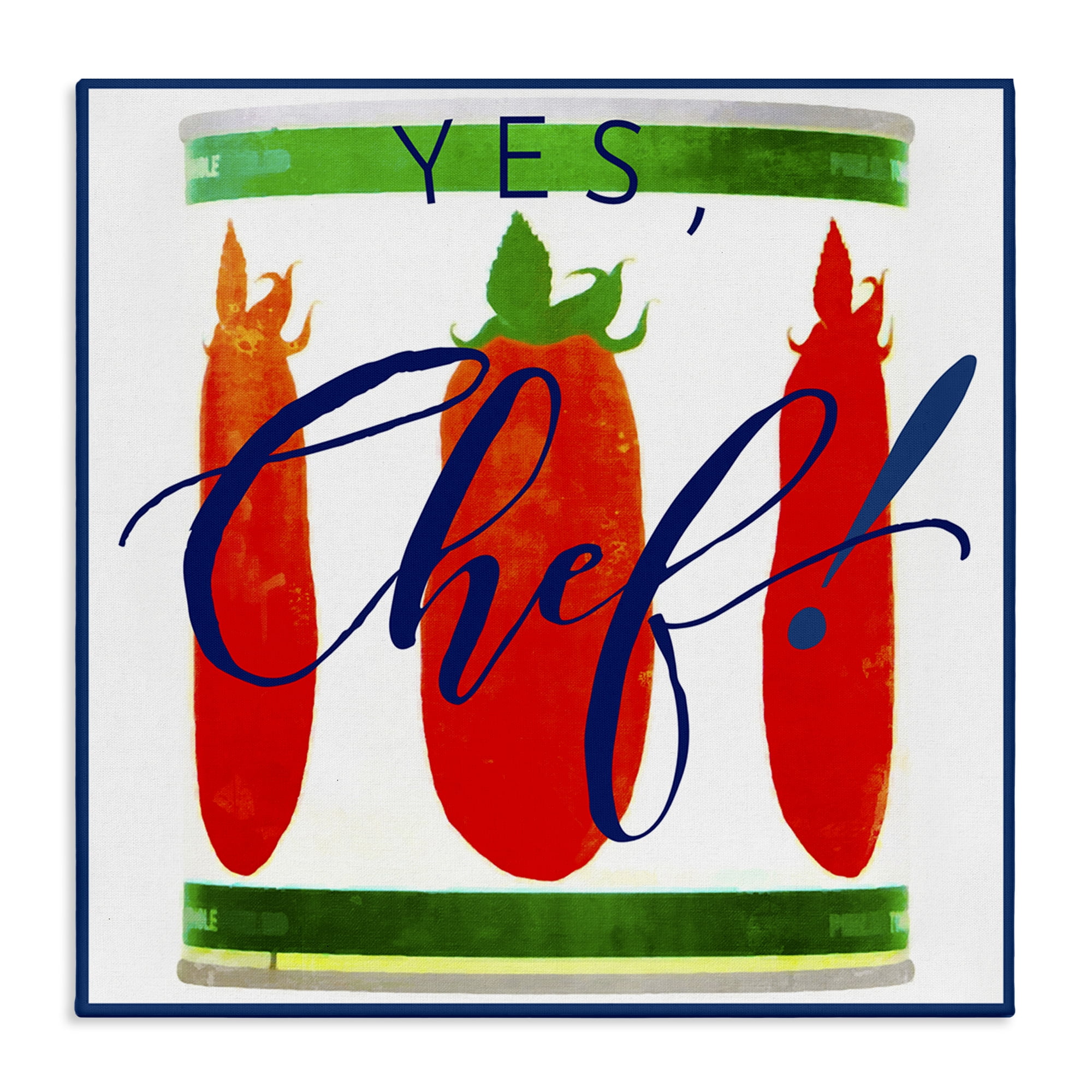 Stupell Industries Yes Chef Canned Goods Food & Beverage Painting Wrapped Canvas Art Print Wall Art, 36 x 36