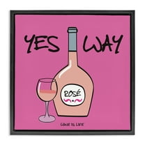Stupell Industries Yes Way Rose Food & Beverage Painting Black Floater Framed Canvas Art Print Wall Art, 18 x 18