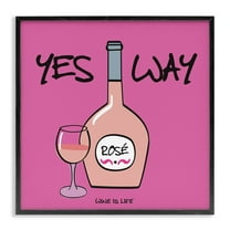 Stupell Industries Yes Way Rose Food & Beverage Painting Black Framed Art Print Wall Art, 12 x 12