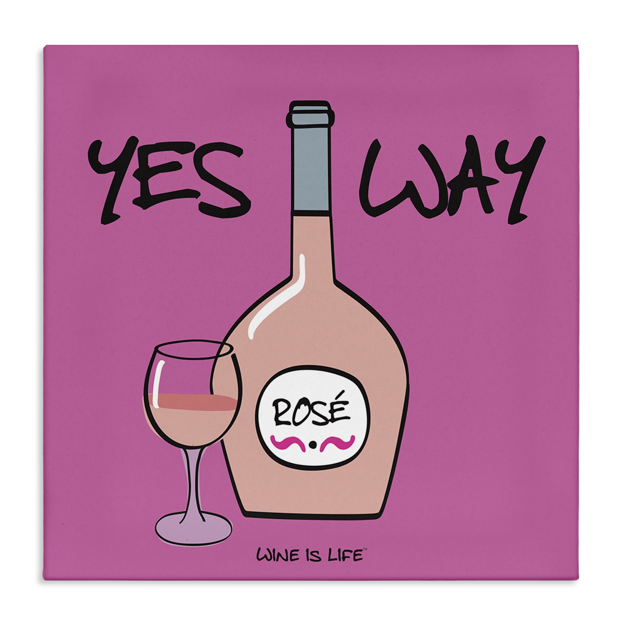 Stupell Industries Yes Way Rose Food & Beverage Painting Wrapped Canvas Art Print Wall Art, 24 x 24