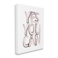 thumbnail image 1 of Stupell Industries Yes You Can Phrase Minimal Pink Bold Text Typography Painting Gallery Wrapped Canvas Art Print Wall Art, 16 x 20, 1 of 6