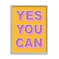 thumbnail image 1 of Stupell Industries Yes You Can Purple & Yellow Typography Painting Gray Framed Art Print Wall Art, 24 x 30, 1 of 9