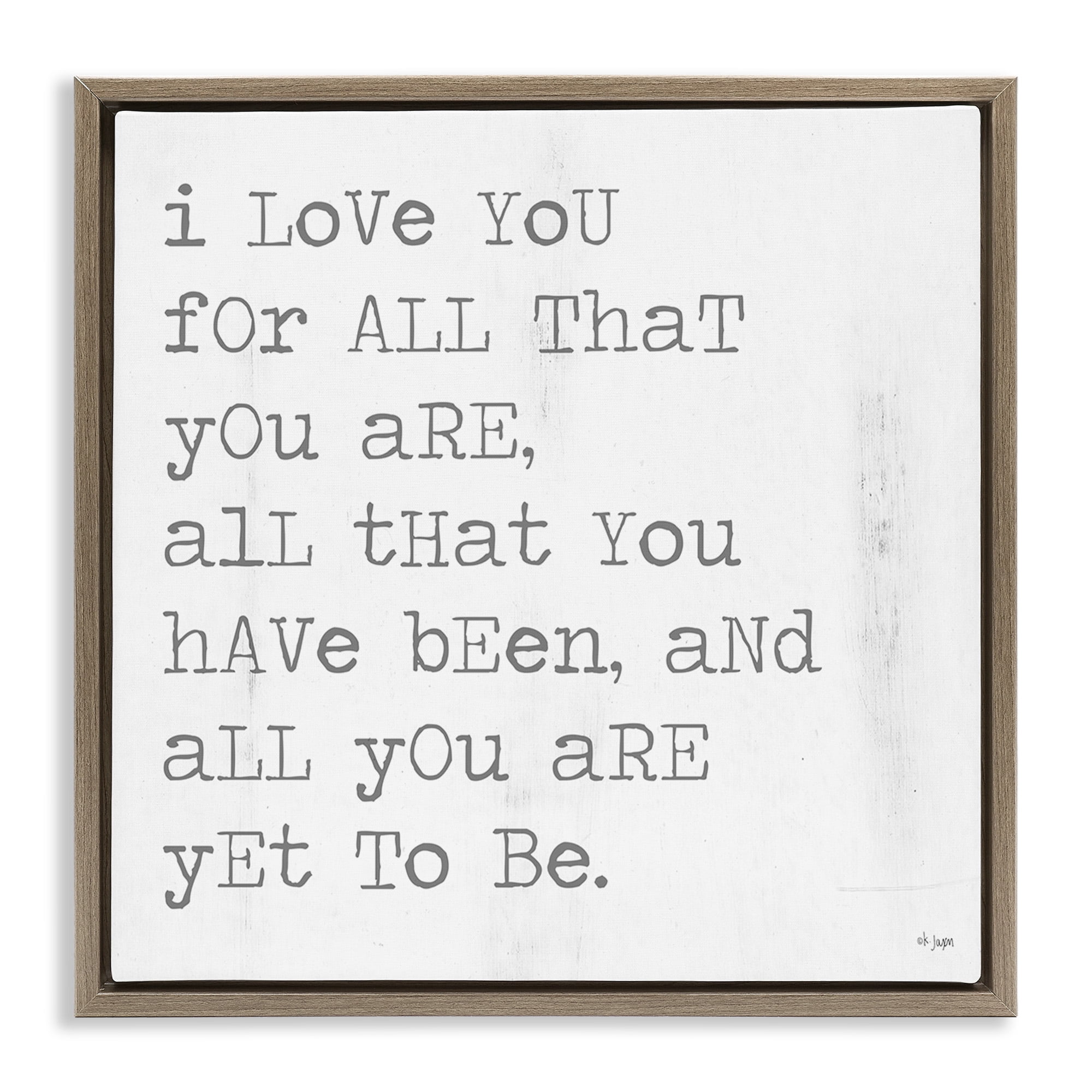 Stupell Industries Yet To Be Inspiring Phrase Typography Painting Brown Floater Framed Canvas Art Print Wall Art, 25 x 25