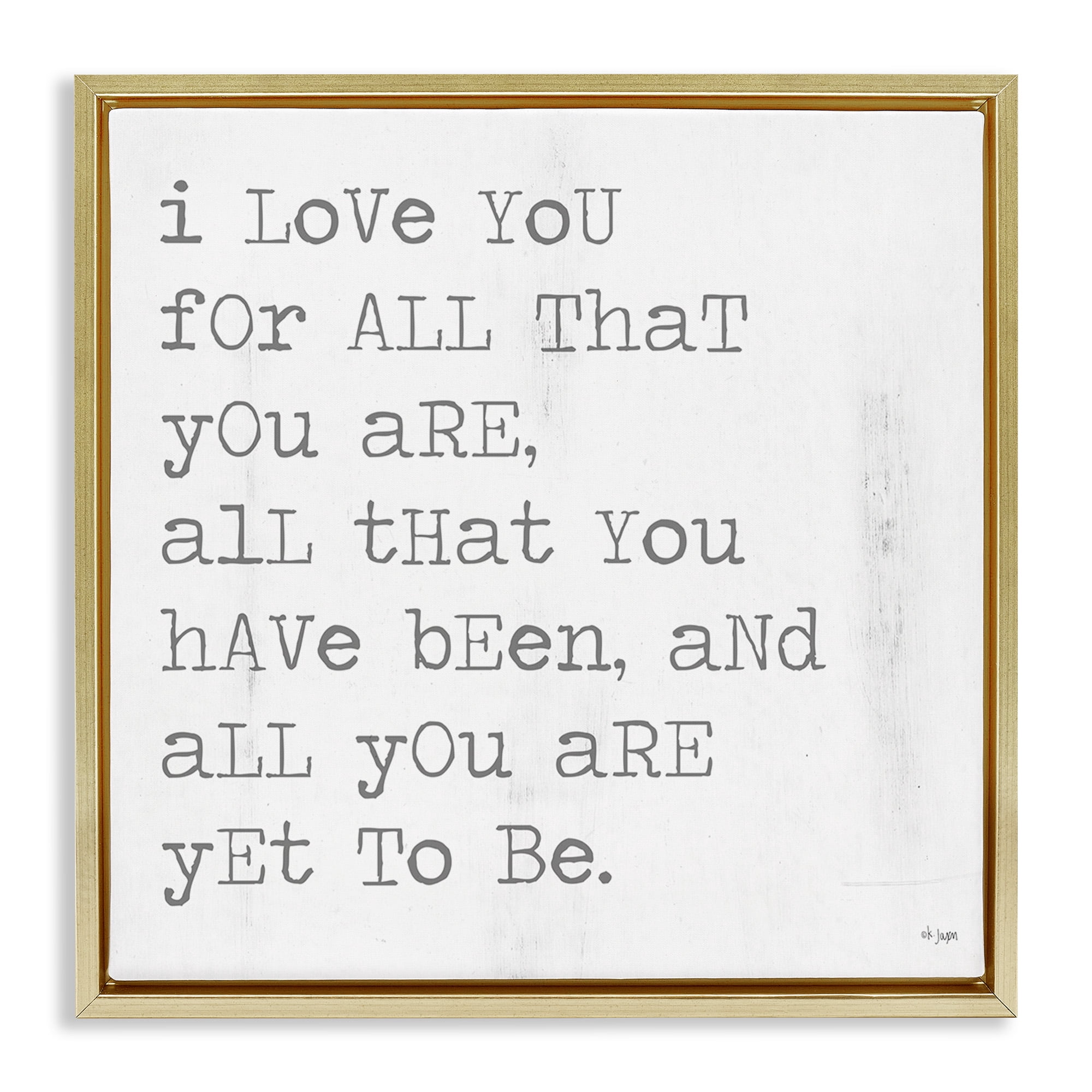 Stupell Industries Yet To Be Inspiring Phrase Typography Painting Gold Floater Framed Canvas Art Print Wall Art, 18 x 18