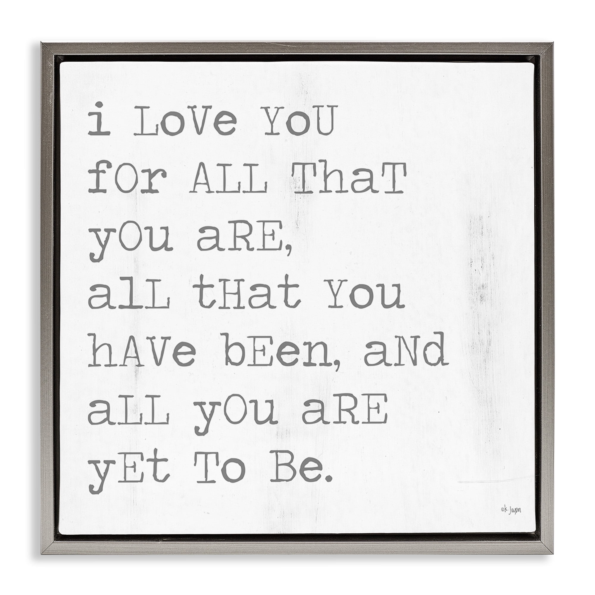 Stupell Industries Yet To Be Inspiring Phrase Typography Painting Gray Floater Framed Canvas Art Print Wall Art, 18 x 18